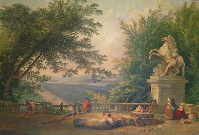 Terrasseruiner i en park, ca. 1780 (olje på lerret) av Hubert Robert