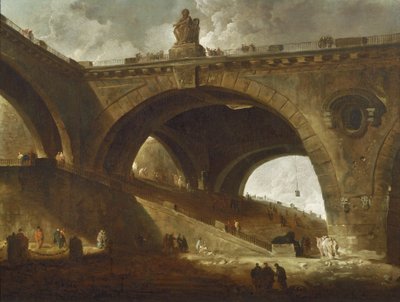 Den gamle bro, ca. 1760 av Hubert Robert
