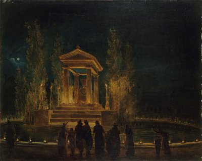 Det midlertidige mausoleet til Jean-Jacques Rousseau, ca 1794. av Hubert Robert