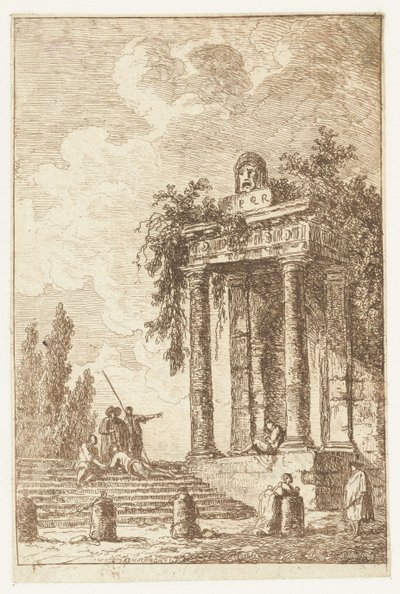 Trapp med de fire grensestolpene Les Soirees de Rome (serietittel) Roman Faces` (serietittel) av Hubert Robert