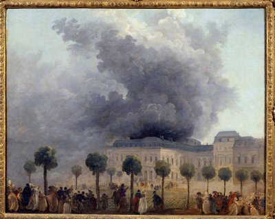 Utsikt over operabrannen sett fra hagen til Palais Royal 8.06.1781, Maleri av Hubert Robert av Hubert Robert