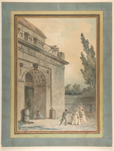 Besøkende som forlater et fengsel av Hubert Robert