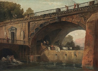 Vaskekvinner under en brobue av Hubert Robert