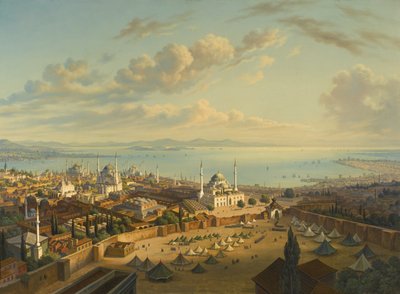 Konstantinopel fra branntårnet i Beyazit av Hubert Sattler