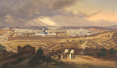 Utsikt over Jerusalem, 1847 av Hubert Sattler
