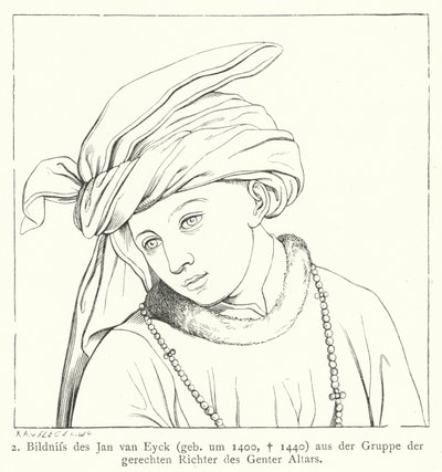 En av de rettferdige dommerne fra Jan van Eycks Ghent-altertavle av Hubert and Jan van  Eyck