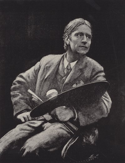 Hubert Herkomer , britisk kunstner (litho) av Hubert von (after) Herkomer
