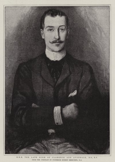 H R H den avdøde hertugen av Clarence og Avondale, KG, KP av Hubert von Herkomer