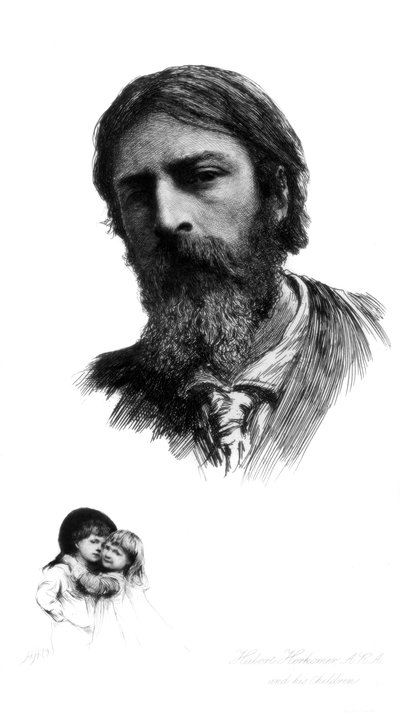 Hubert Herkomer, tyskfødt britisk kunstner, og hans barn, c1880-1882. av Hubert von Herkomer