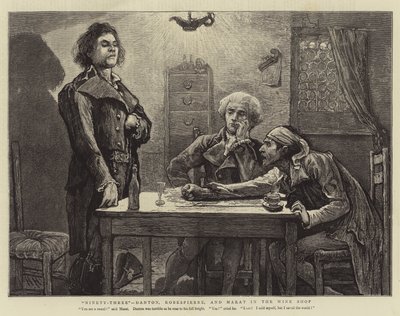 Ninety-Three, Danton, Robespierre og Marat i vinbutikken av Hubert von Herkomer