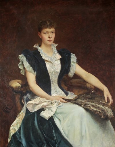 Portrett av fru Walter Derham av Hubert von Herkomer