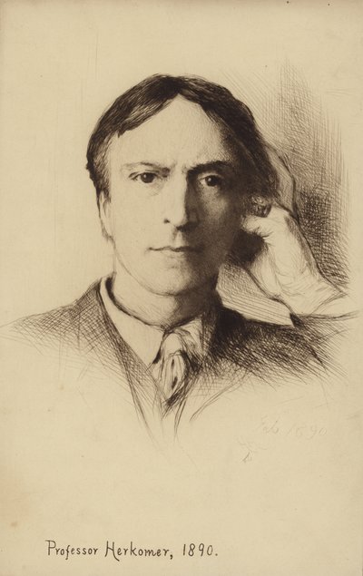 Selvportrett av den britiske kunstneren Hubert Herkomer av Hubert von Herkomer