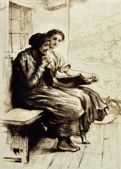 Words of Comfort, ca. 1879 (radering) av Hubert von Herkomer