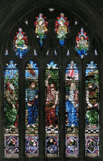 Langport, All Saints, Belham & Co, Hugh Arthur Kennedy, Abraham, Job, David, Moses & Solomon, 1879 av Hugh Arthur Kennedy