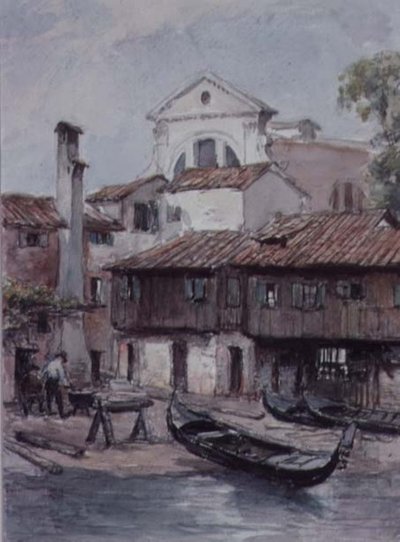 Verft nær kirken San Trovaso, Venezia av Hugh Carter