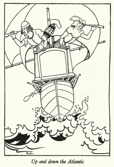 Opp og ned Atlanterhavet (litho) av Hugh Chesterman