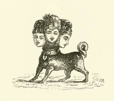 Kvinne Cerberus (gravering) av Hugh Rowley