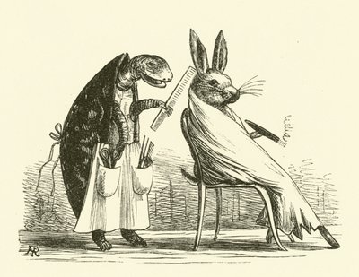 Skilpadde og hare (gravering) av Hugh Rowley