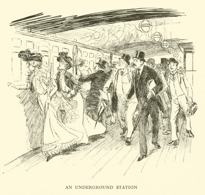 En t-banestasjon (gravering) av Hugh Thomson