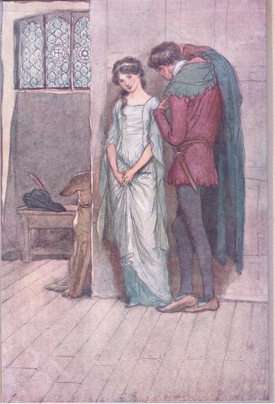 Og det er selve rikdommen til deg selv som jeg nå sikter mot, illustrasjon fra The Merry Wives of Windsor, 1910 av Hugh Thomson