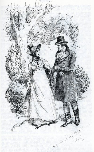 "Emma et Mr Knightley" (illustrasjon) av Hugh Thomson