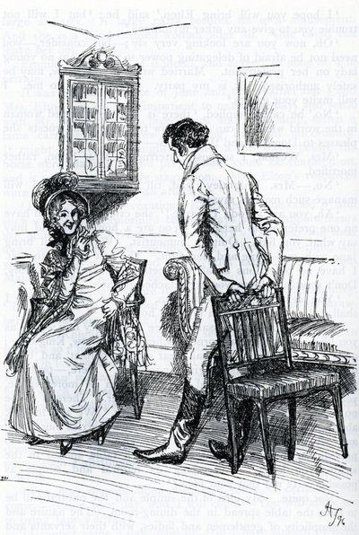"Emma et Mr Knightley" (illustrasjon) av Hugh Thomson