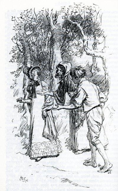 "Harriet, angrepet av sigøynere" (illustrasjon) av Hugh Thomson