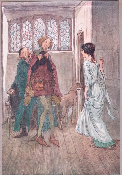 Jeg hadde en far, elskerinne Anne: onkelen min kan fortelle deg gode vitser om ham, illustrasjon fra The Merry Wives of Windsor, 1910 av Hugh Thomson