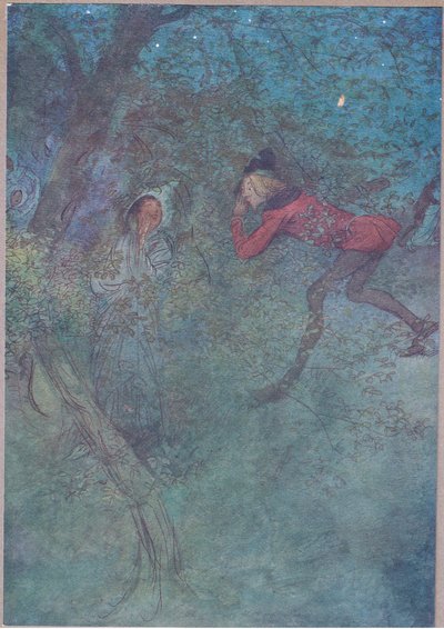 Jeg gikk til henne og gråt mamma og hun gråt Budget, illustrasjon fra The Merry Wives of Windsor, 1910 av Hugh Thomson