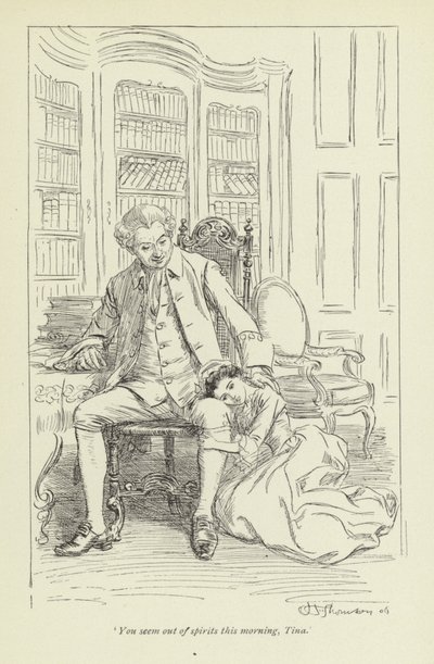 Illustrasjon for Mr Gilfils Love Story av George Eliot av Hugh Thomson