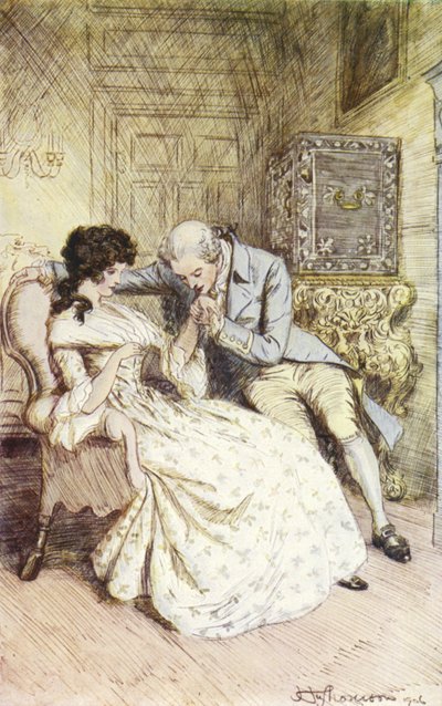 Illustrasjon for Mr Gilfils Love Story av George Eliot av Hugh Thomson