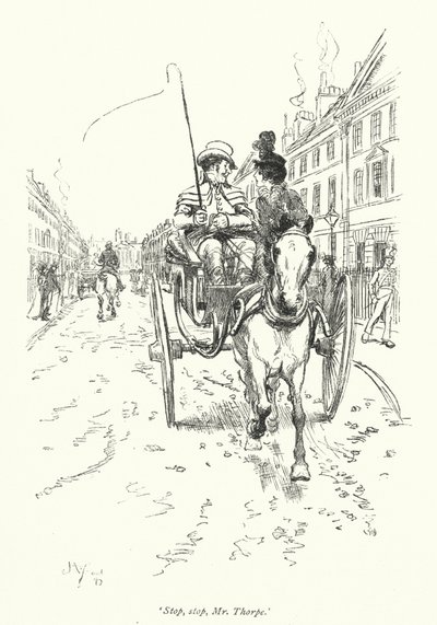 Illustrasjon for Northanger Abbey av Jane Austen (litho) av Hugh Thomson