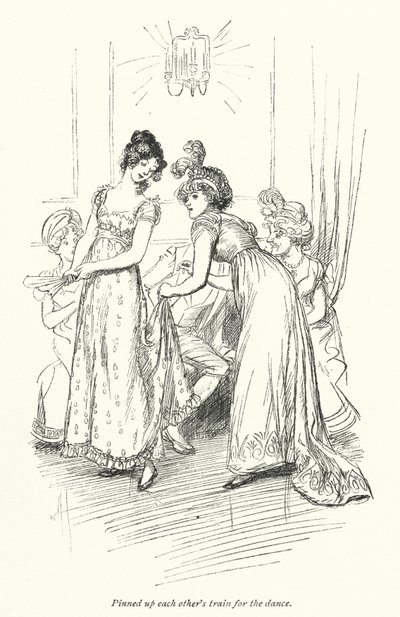 Illustrasjon for Northanger Abbey av Jane Austen (litho) av Hugh Thomson