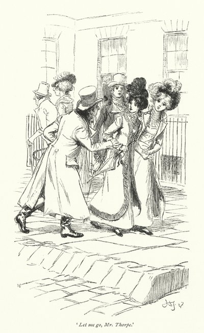 Illustrasjon for Northanger Abbey av Jane Austen (litho) av Hugh Thomson