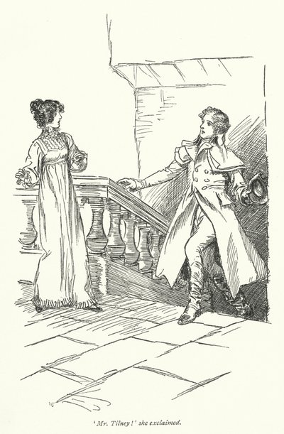 Illustrasjon for Northanger Abbey av Jane Austen (litho) av Hugh Thomson
