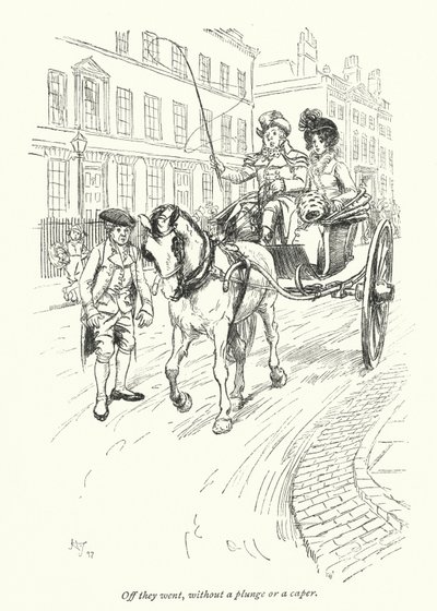 Illustrasjon for Northanger Abbey av Jane Austen (litho) av Hugh Thomson