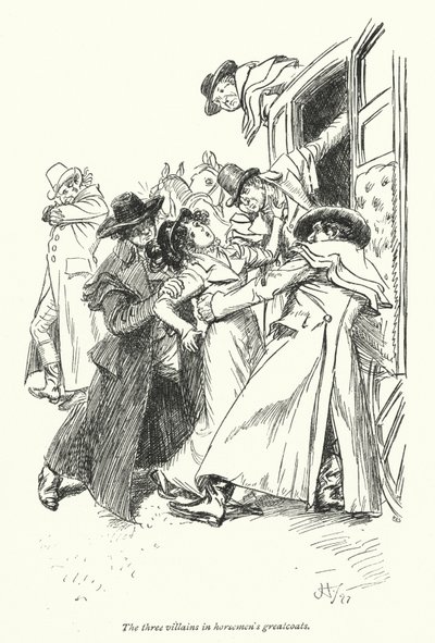 Illustrasjon for Northanger Abbey av Jane Austen (litho) av Hugh Thomson