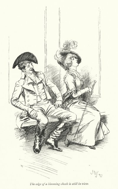 Illustrasjon for Northanger Abbey av Jane Austen (litho) av Hugh Thomson
