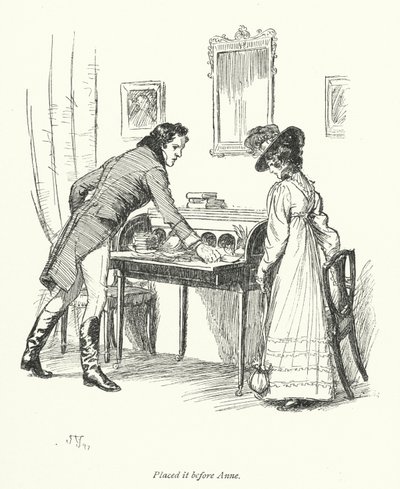 Illustrasjon for Persuasion av Jane Austen (litho) av Hugh Thomson