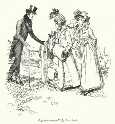 Illustrasjon for Persuasion av Jane Austen (litho) av Hugh Thomson