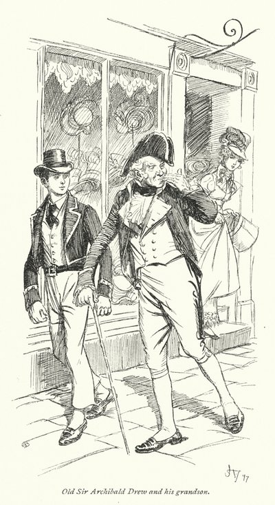 Illustrasjon for Persuasion av Jane Austen (litho) av Hugh Thomson