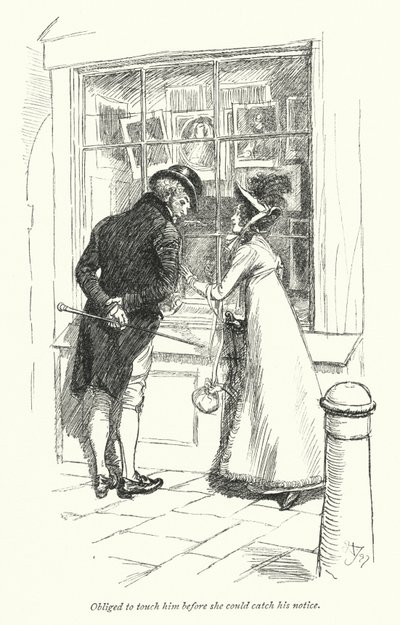 Illustrasjon for Persuasion av Jane Austen (litho) av Hugh Thomson