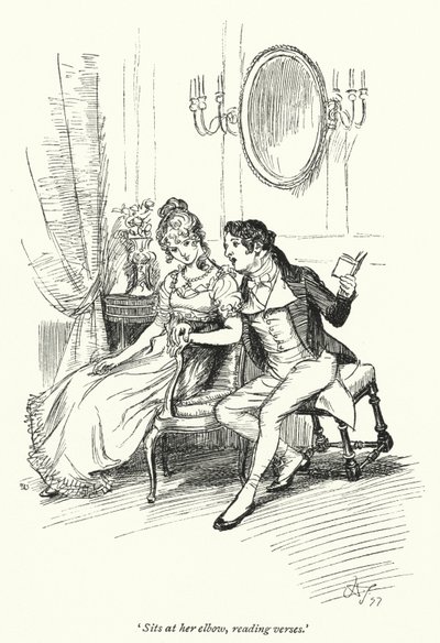 Illustrasjon for Persuasion av Jane Austen (litho) av Hugh Thomson