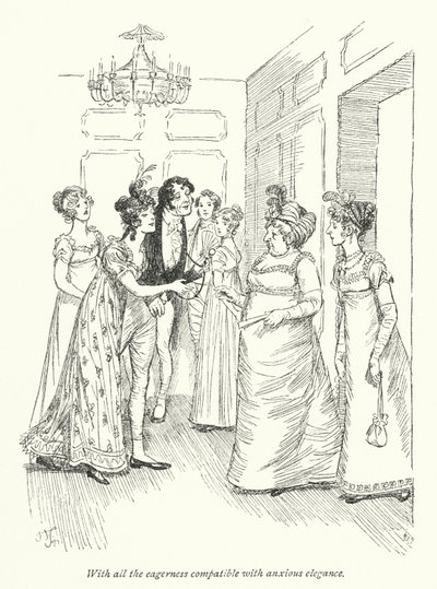 Illustrasjon for Persuasion av Jane Austen (litho) av Hugh Thomson