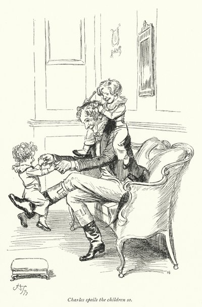 Illustrasjon for Persuasion av Jane Austen (litho) av Hugh Thomson