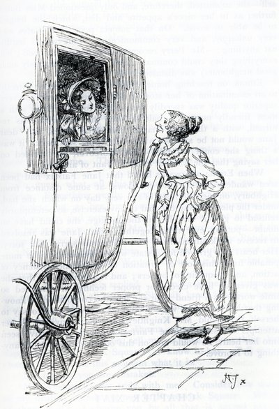 "Miss Bates et Emma" (illustrasjon) av Hugh Thomson