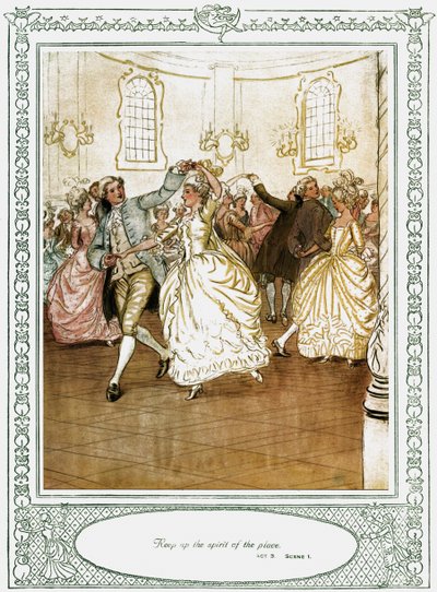 Oliver Goldsmiths skuespill She Stoops to Conque av Hugh Thomson