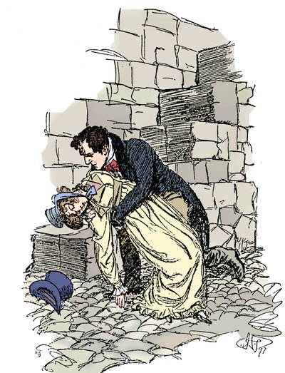 Scene fra Jane Austens Persuasion, 1897 av Hugh Thomson