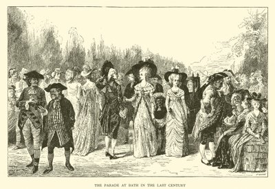 The Parade at Bath in the Last Century (gravering) av Hugh Thomson