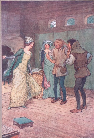 Tøm den i den gjørmete grøfta, illustrasjon fra The Merry Wives of Windsor, 1910 av Hugh Thomson